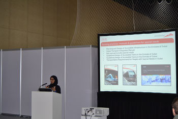 Dr.-Sara-Ishaq-A.-Mohammad,-Manager-Transport-Integration,-RTA-addressing-the-audience-at-the-Knowledge-Centre-of-AccessAbilities-Expo